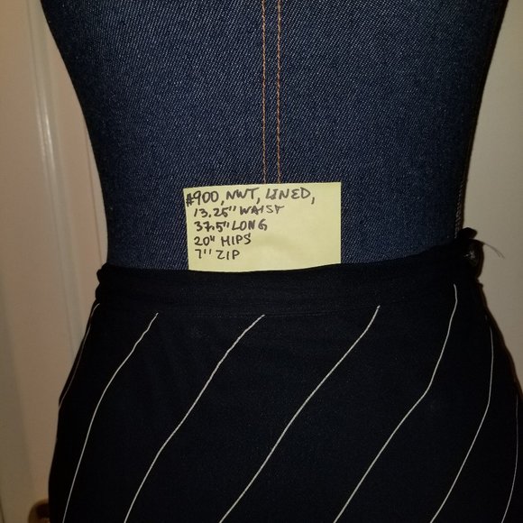 ✅#900 NWT Ralph Lauren Navy Blue White Stripe Skirt - Picture 2 of 16